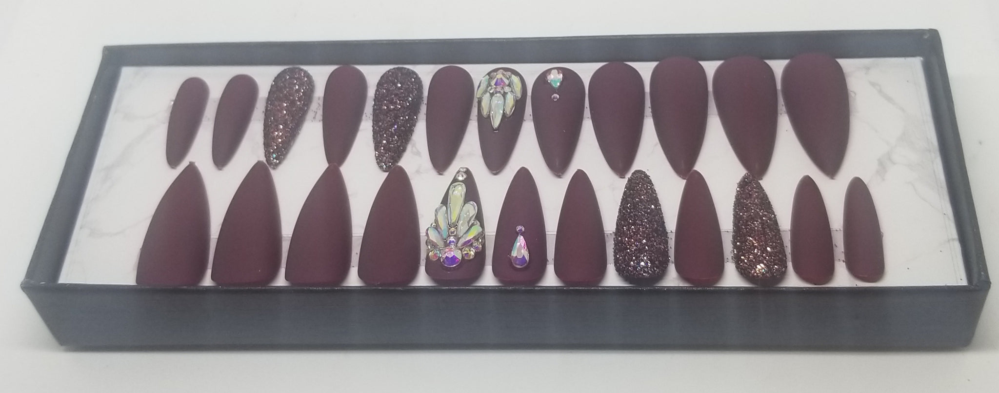Burgundy Queen Press-On Nails